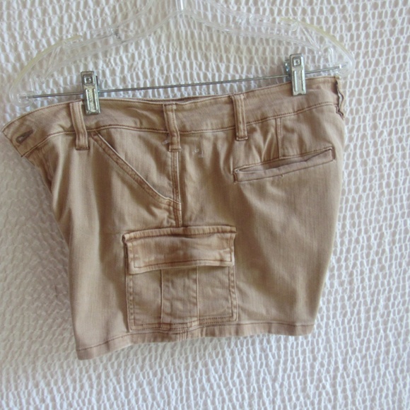 Brown Flex Cargo Denim Shorts M Five Star General Junior Womens 11 30 MidRise 2 - Picture 2 of 8